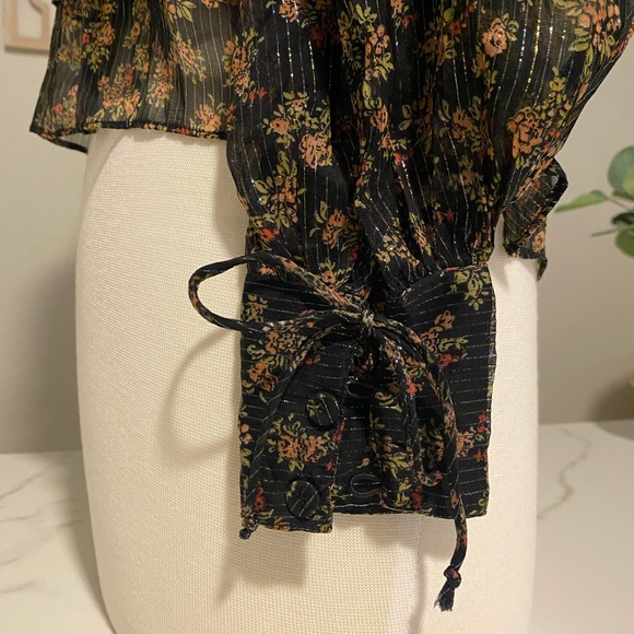 Topshop Sheer Ruffle Blouse - Picture 5 of 10